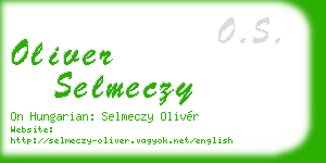 oliver selmeczy business card